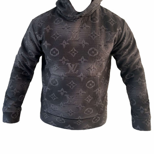 Louis Vuitton Grey 3D 2054 Monogram Cotton Knit Hoodie - Large