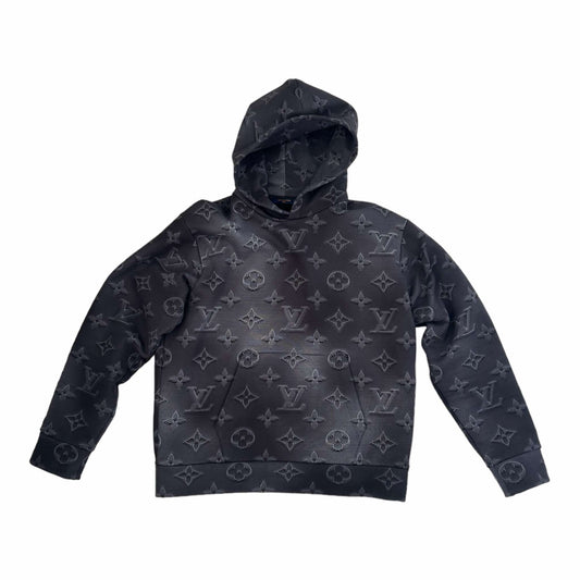 Louis Vuitton Grey 3D Monogram Cotton Knit Hoodie