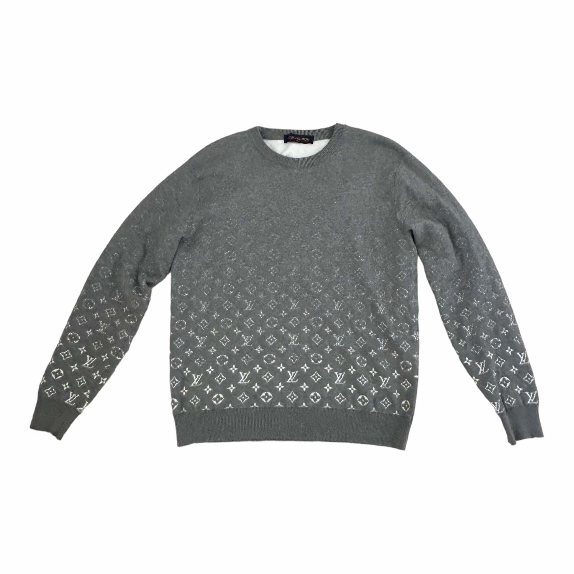 Pre-Loved Louis Vuitton Men's Grey Monogram Gradient Sweater