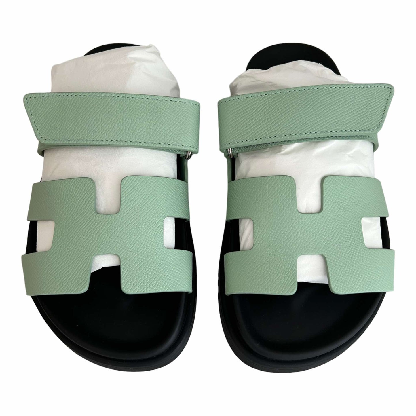 Hermès Chypre Sandals Vert Jade - Size EU 35.5