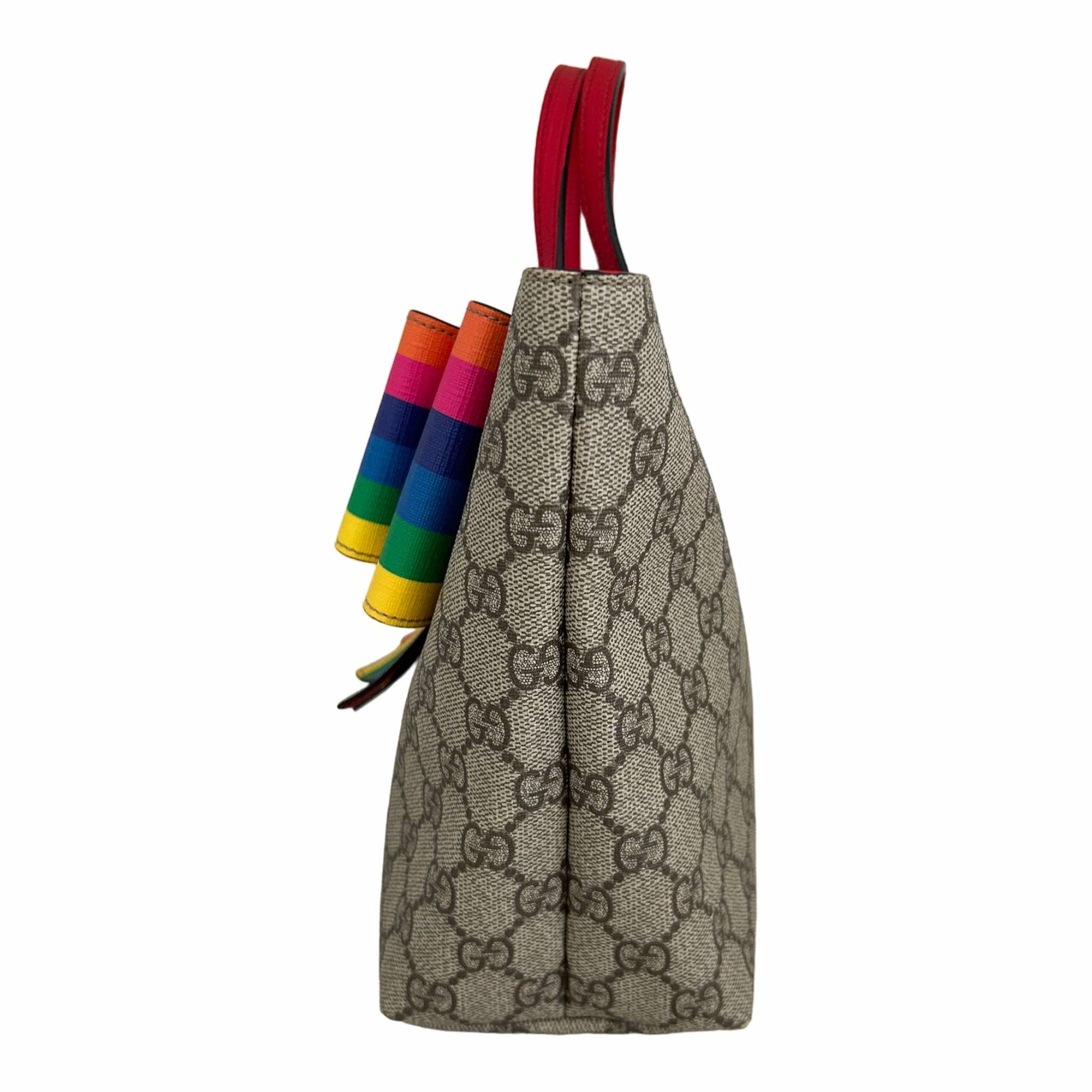 Gucci GG Supreme Rainbow Bow Tote