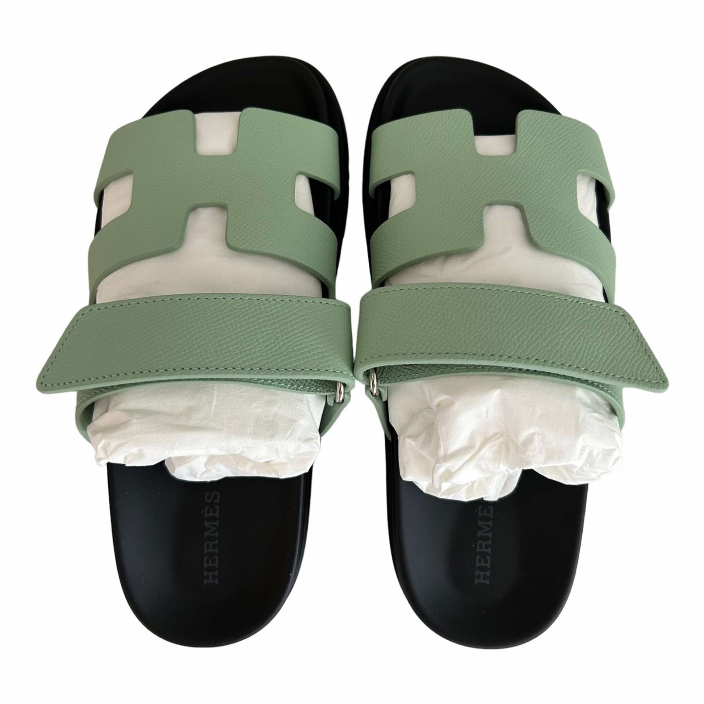 Hermès Chypre Sandals Vert Jade - Size EU 35.5