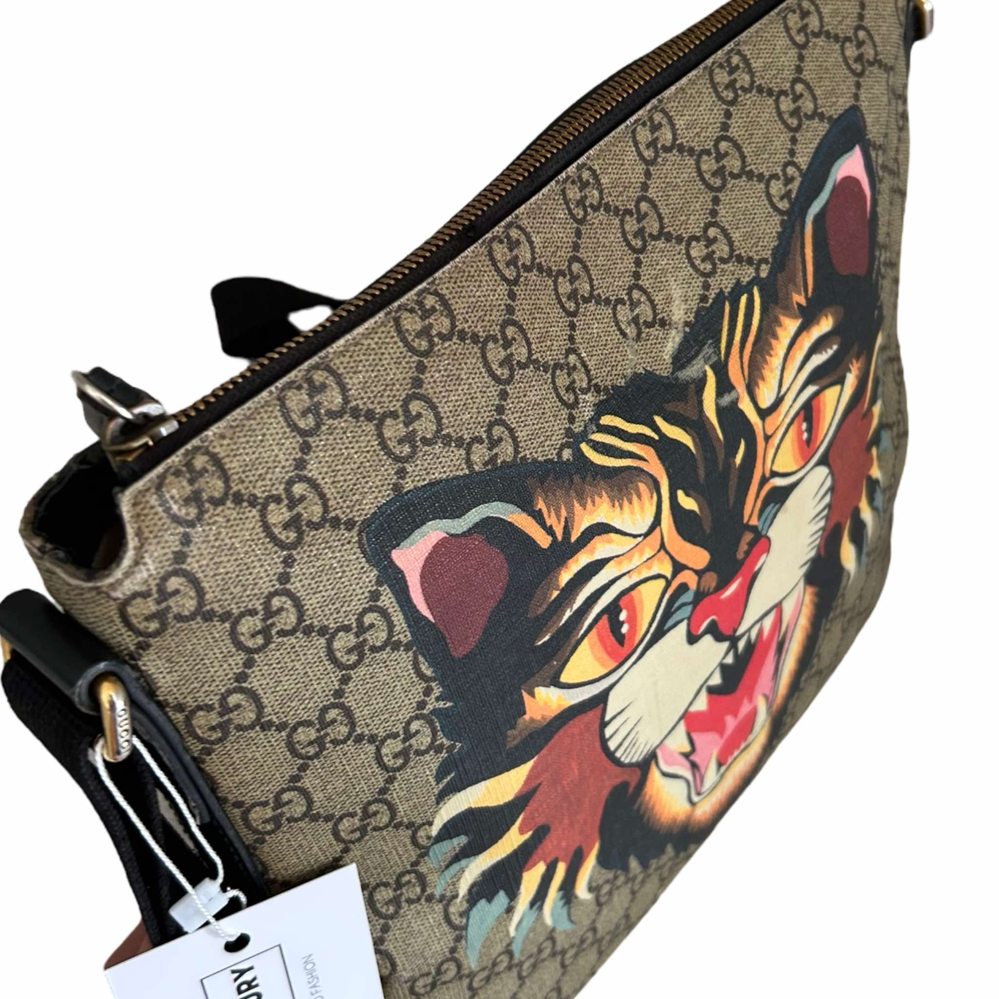 Gucci angry cat messenger on sale bag