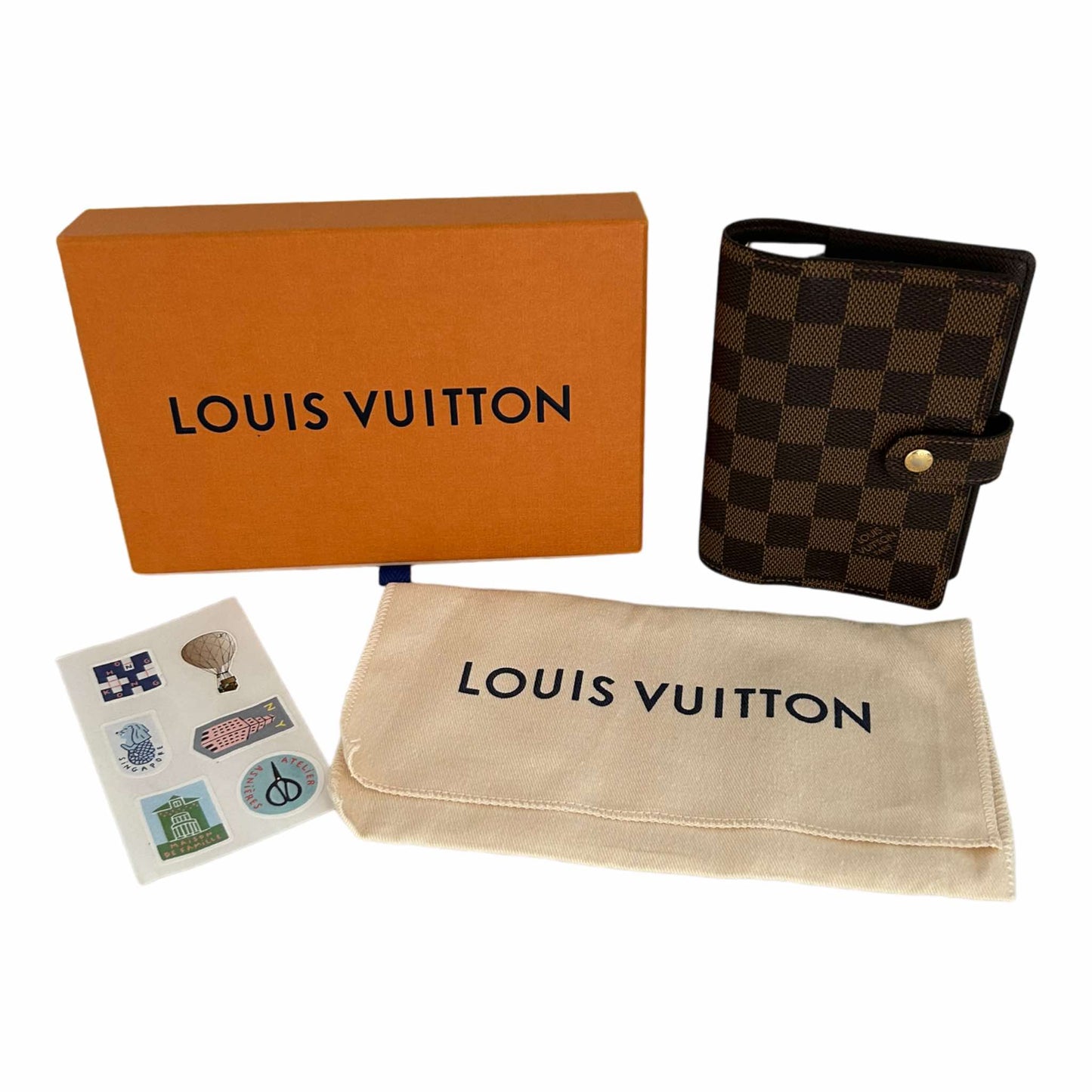 Louis Vuitton Damier Ebene Small Ring Agenda - R20700