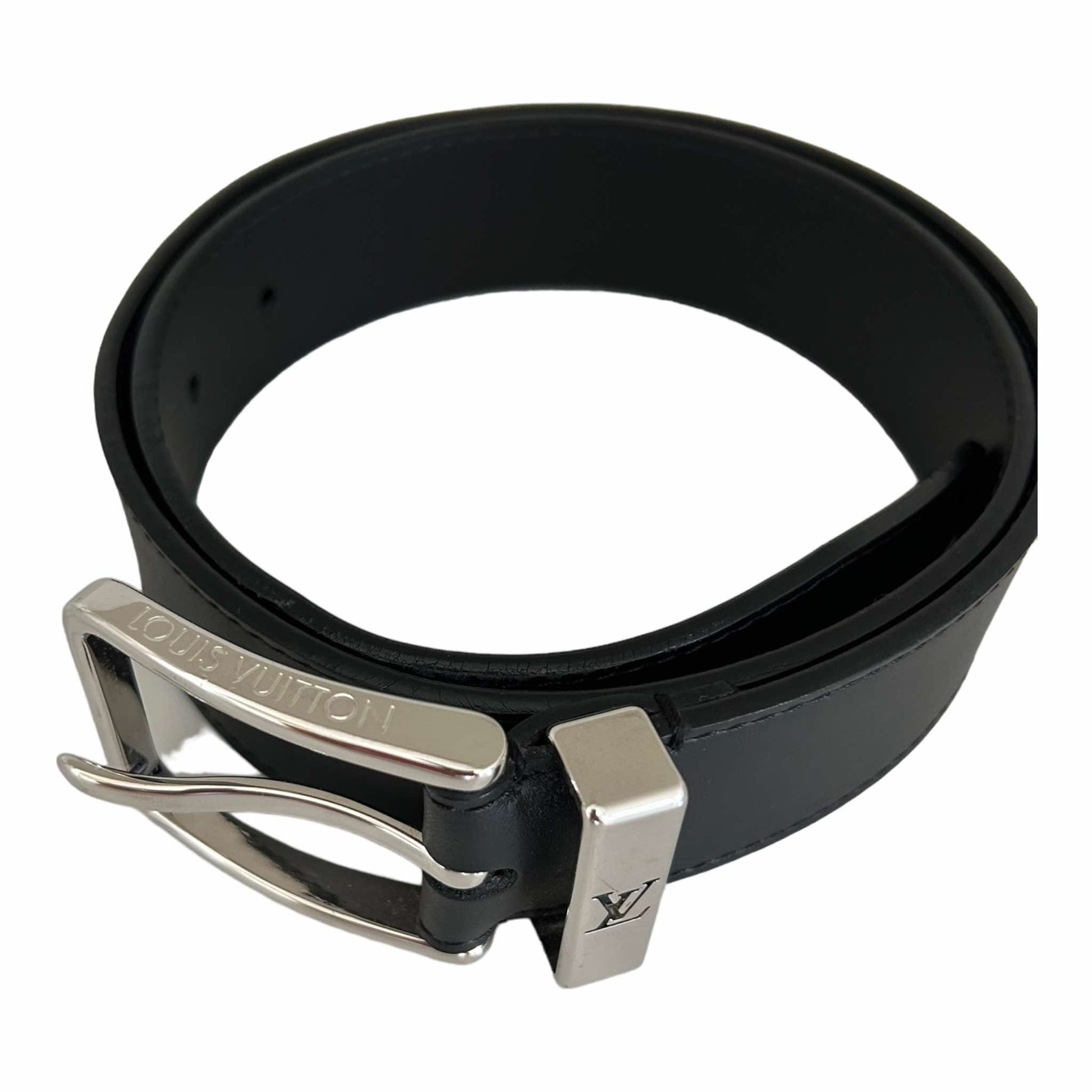 Louis Vuitton Womens Black Leather Belt (75/30)