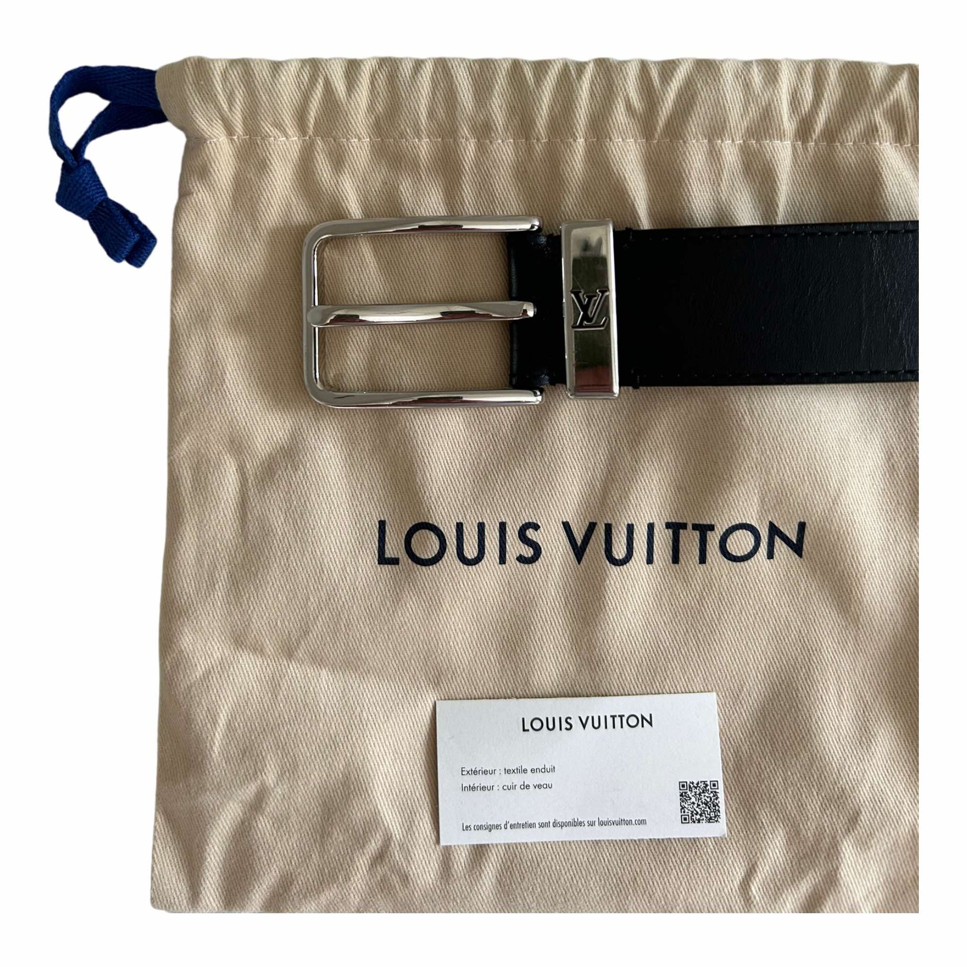 Louis Vuitton Womens Black Leather Belt (75/30)