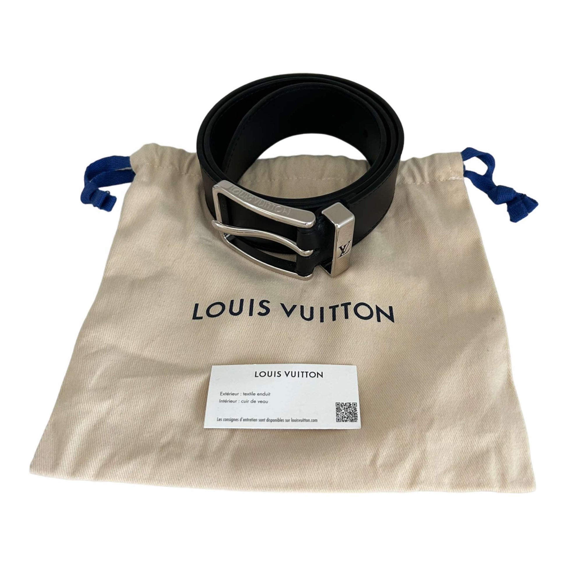 Louis Vuitton Womens Black Leather Belt (75/30)