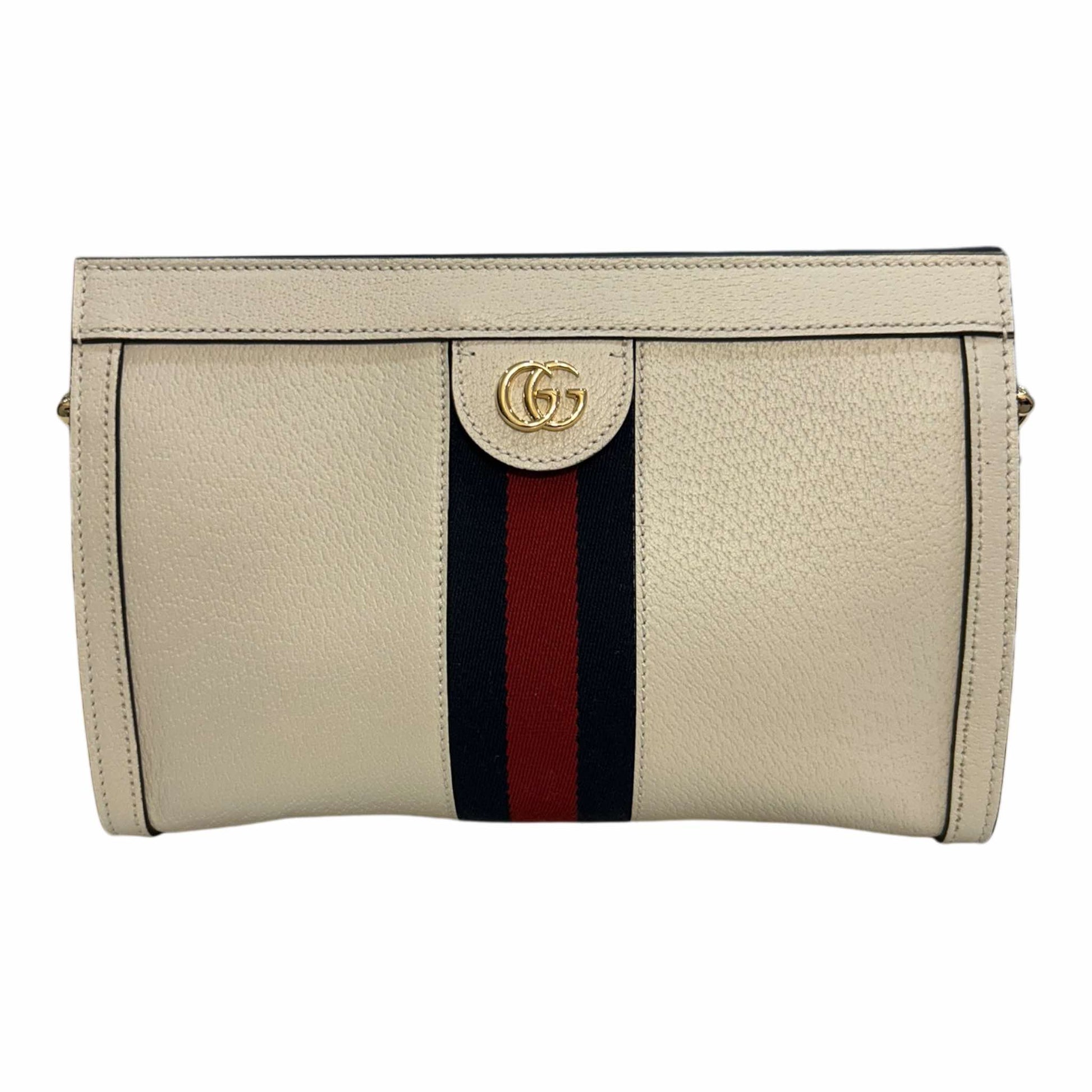 Gucci White Leather Ophidia Shoulder Bag - 503877