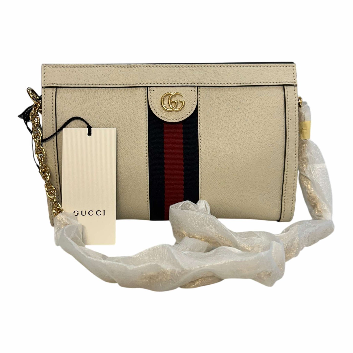 Gucci White Leather Ophidia Shoulder Bag - 503877