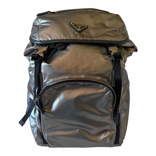 Prada Silver Tessuto Metal Backpack - 1BZ039