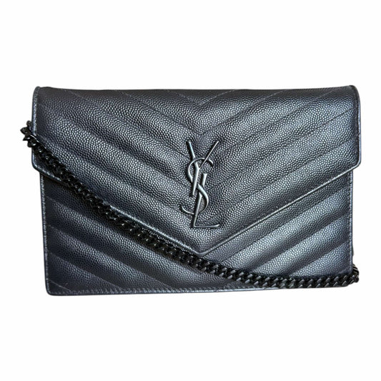 Saint Laurent Black Cassandre Envelope Chain Flap - 857605