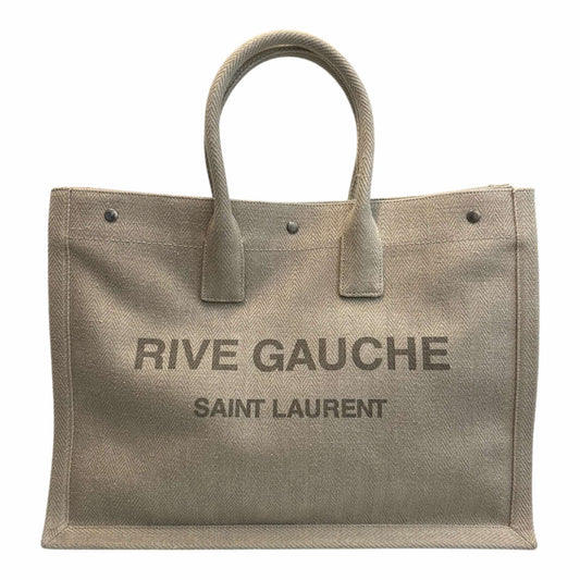 Saint Laurent Cream Linen Rive Gauche Tote - 509415