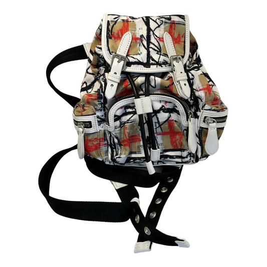 Burberry Scribble Check Mini Backpack