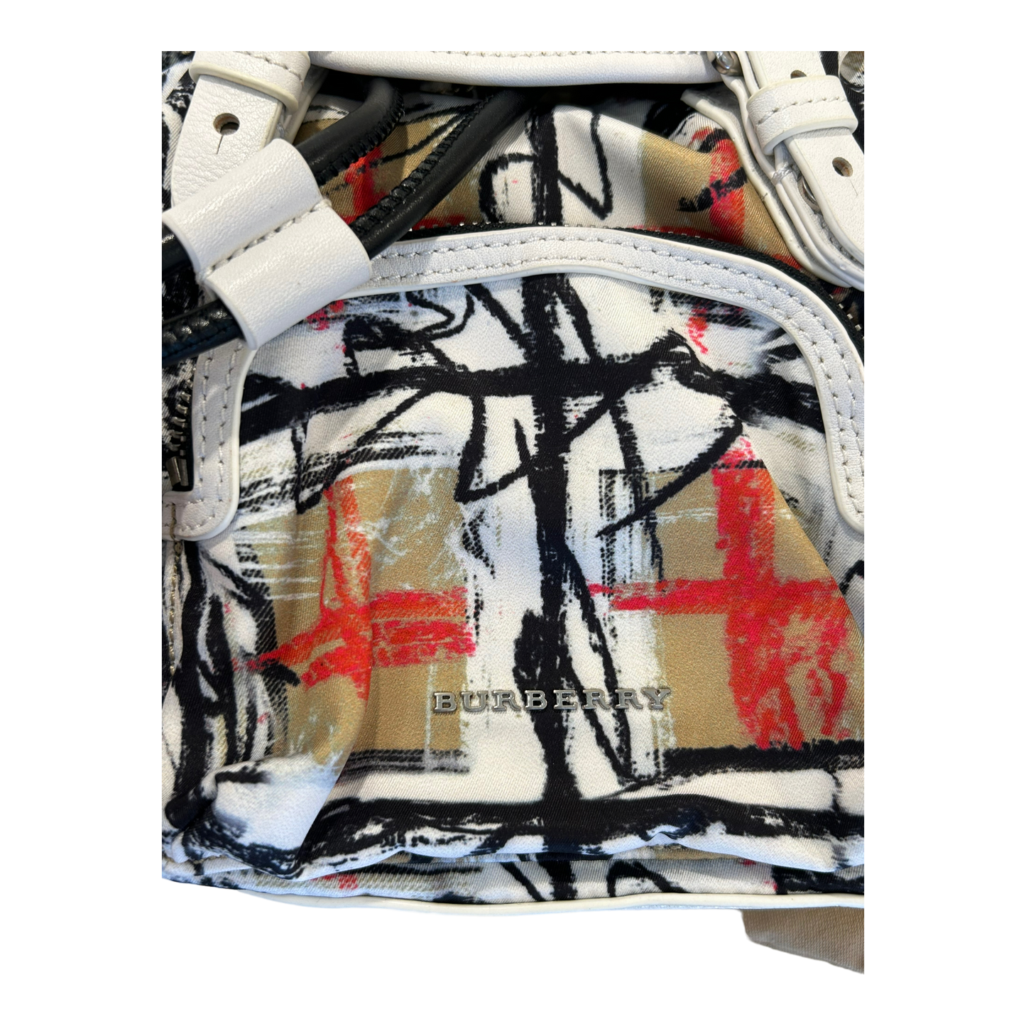 Burberry Scribble Check Mini Backpack