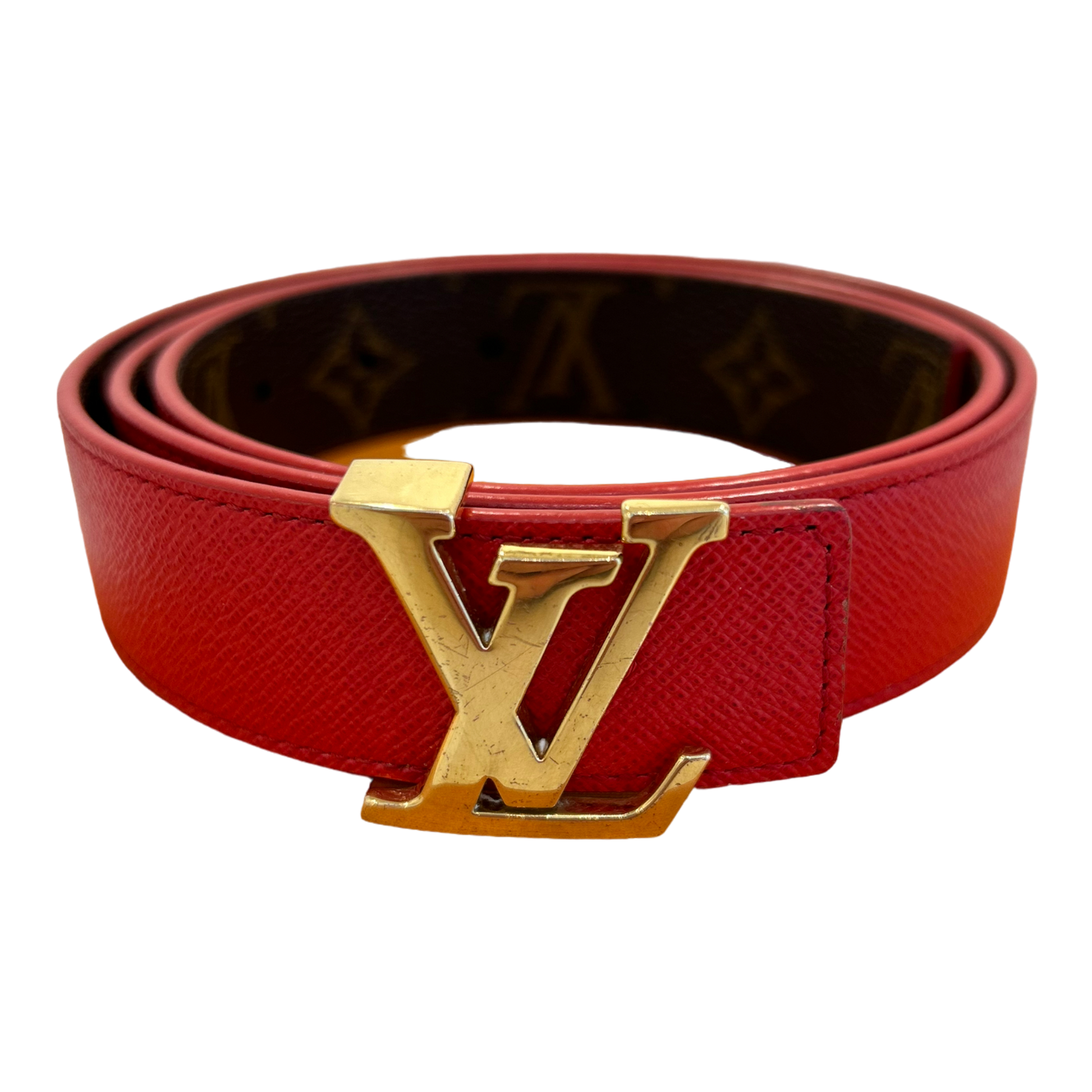 Louis Vuitton LV Initiales 30mm Reversible Belt Black Leather. Size 100 cm