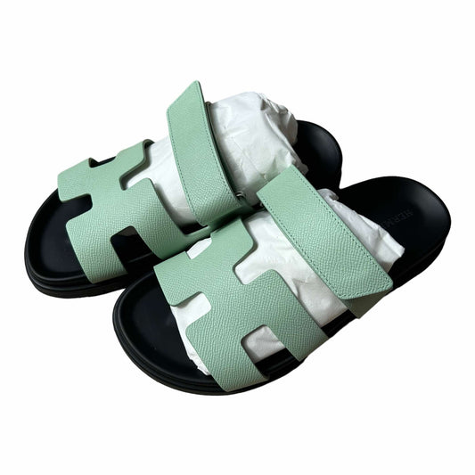 Hermès Chypre Sandals Vert Jade - Size EU 37