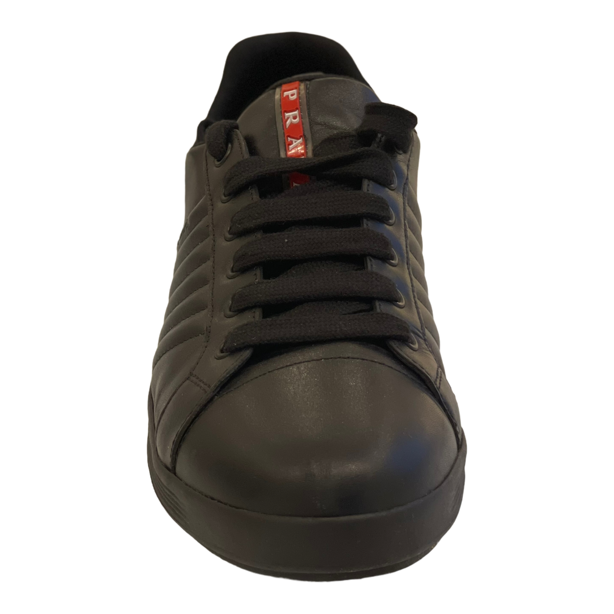 Black Prada Macro Re-nylon And Brushed Leather Sneakers | PRADA