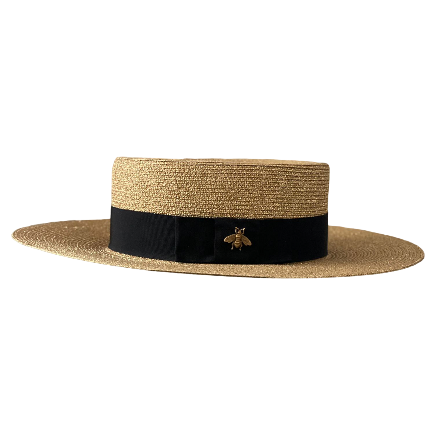 Gucci Bee-embellished Boater Hat