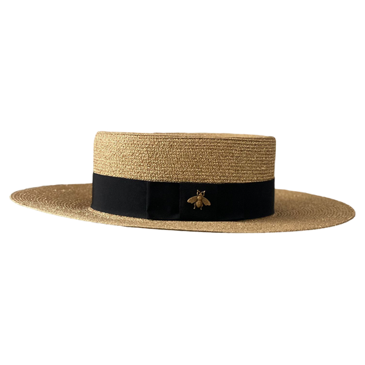 Gucci Bee-embellished Boater Hat