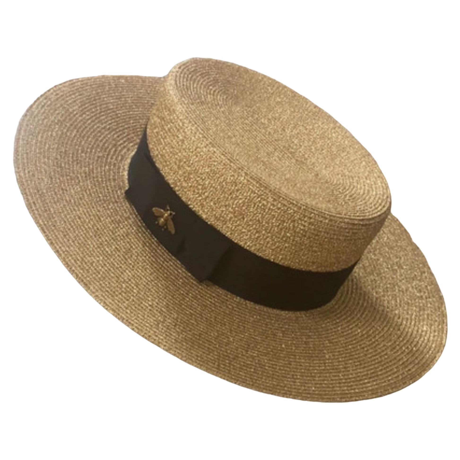 Gucci Bee Embellished Boater Hat Refined Luxury
